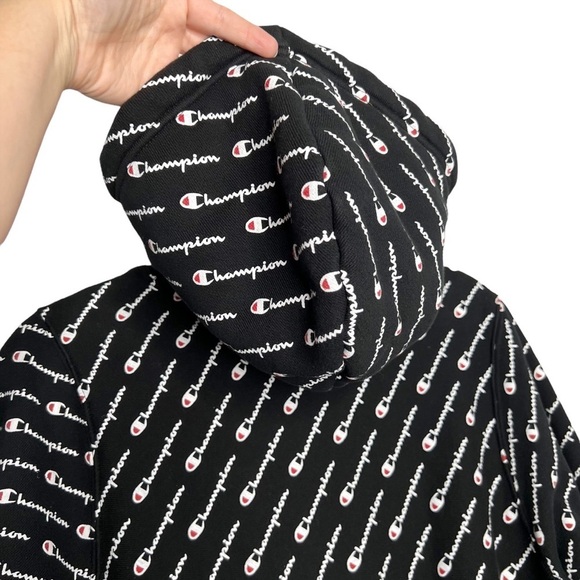 Champion Reverse Weave Diagonal All Over Print Hooded Sweatshirt - Picture 11 of 15